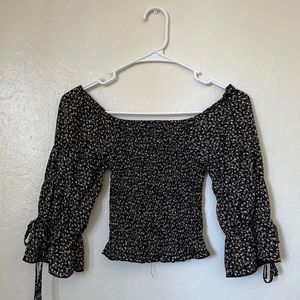 Floral puff sleeve blouse